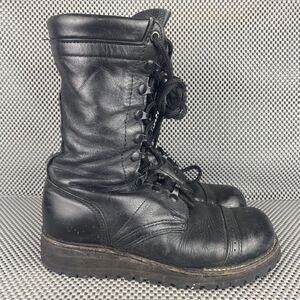 Vintage Concoran Boots Womens Size 8 Black Leather Paratrooper Boots Made In USA